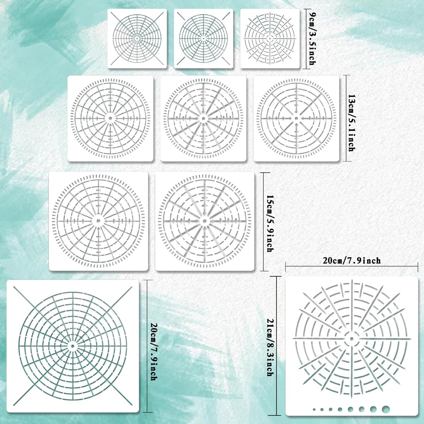 12 Pieces Mandala Dot Painting Tool Stencils Template Set