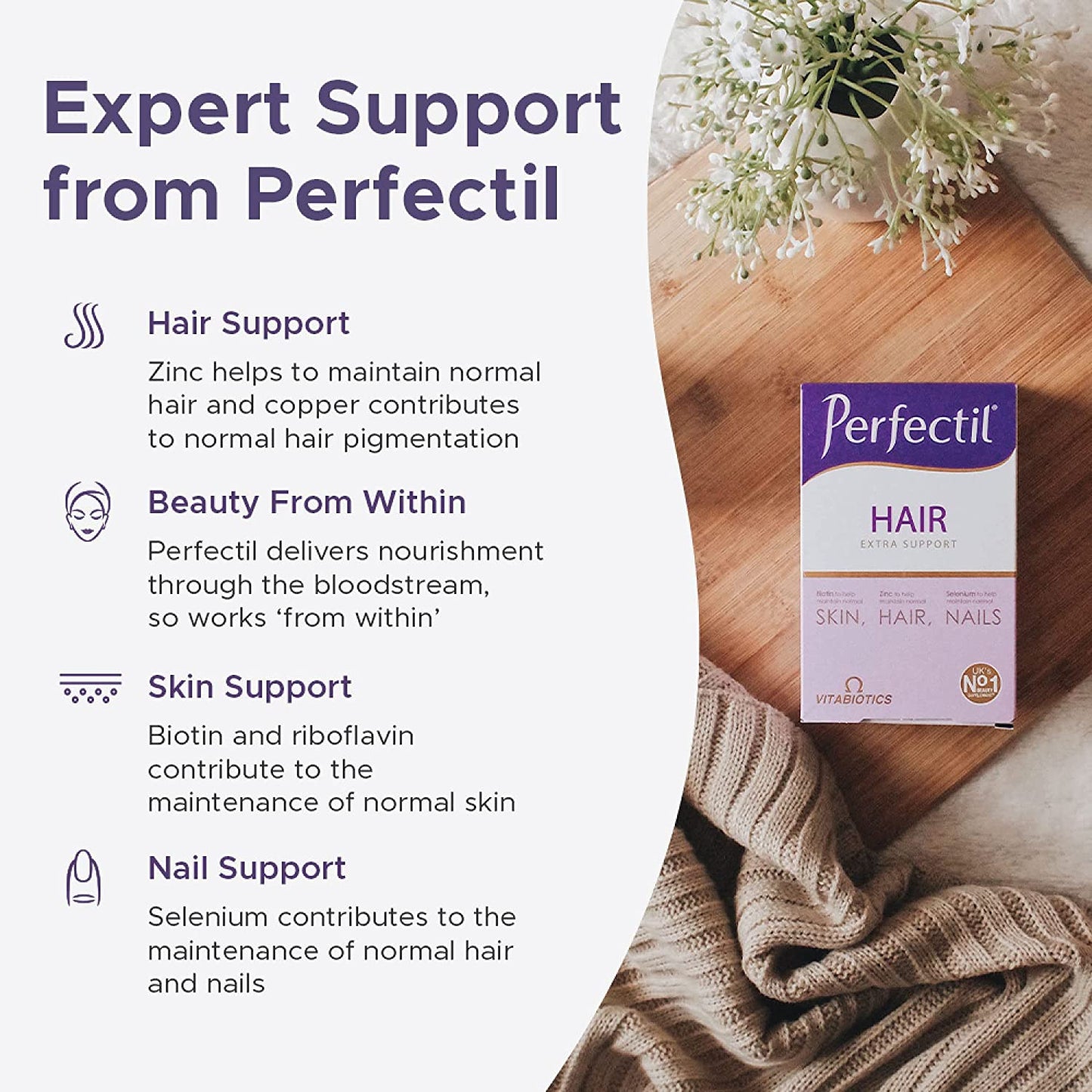 Vitabiotics Perfectil Plus Hair Tablets -60 s