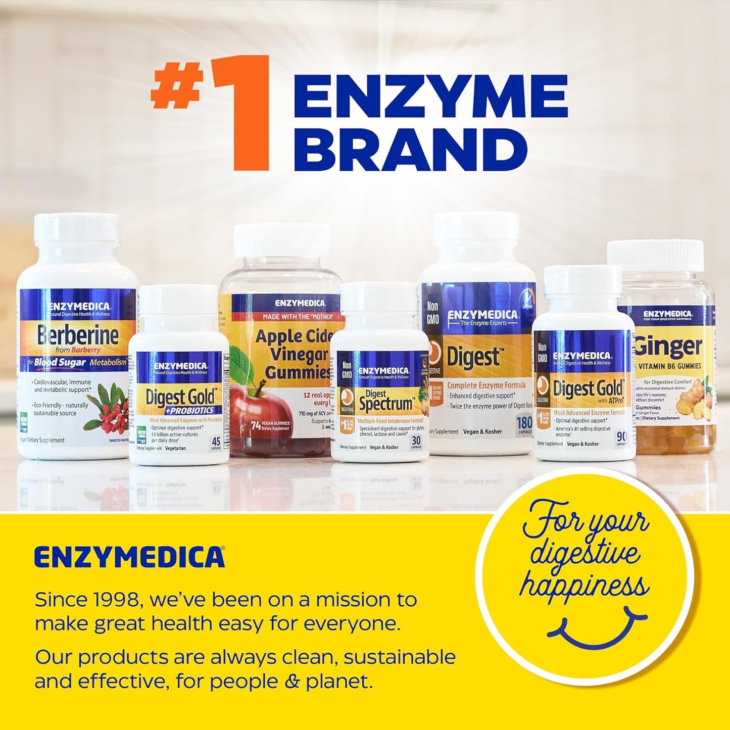 Enzymedica Digest Basic, Essential Enzyme Formula, 180 count