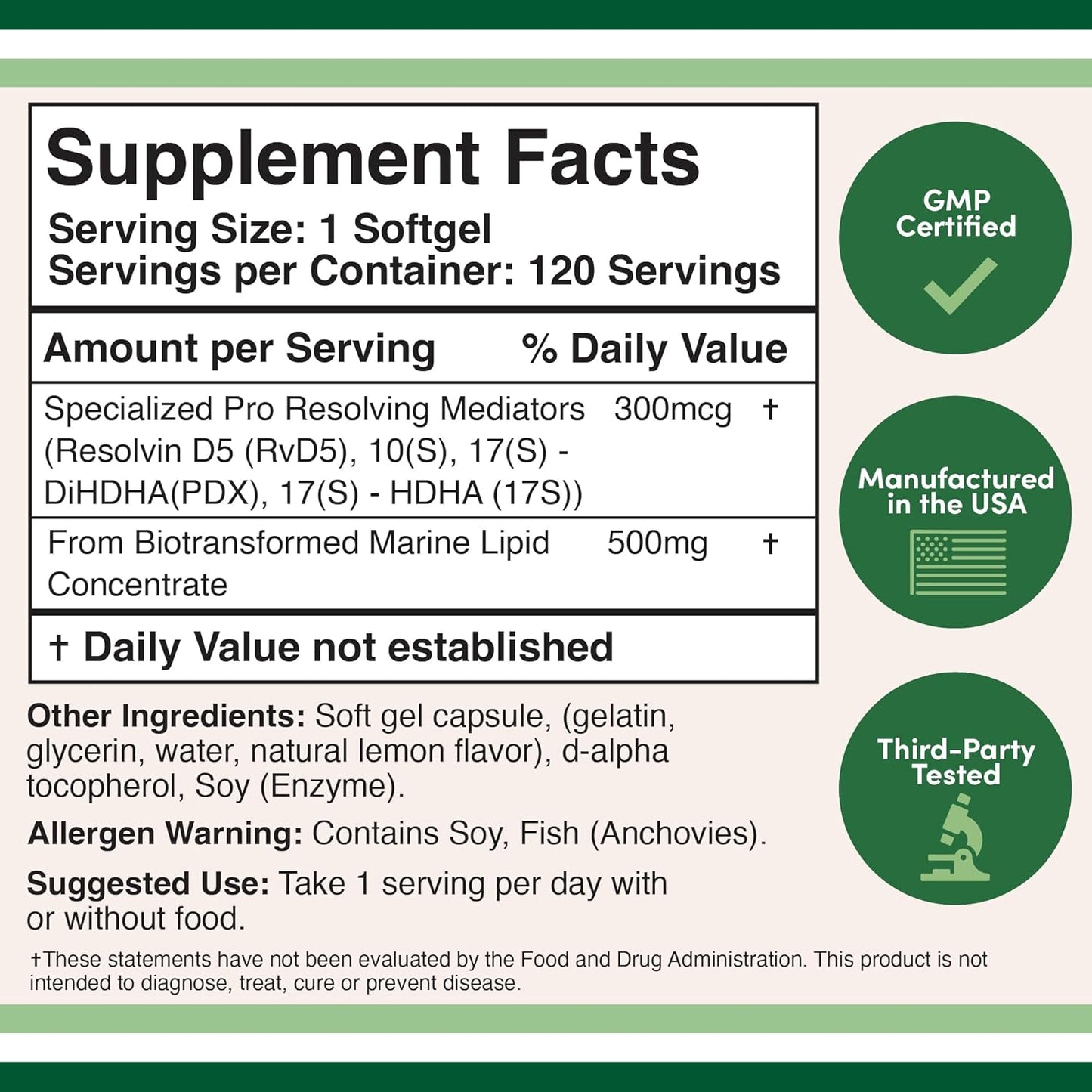 SPM Max (Specialized Pro-Resolving Mediators) 120 Softgels