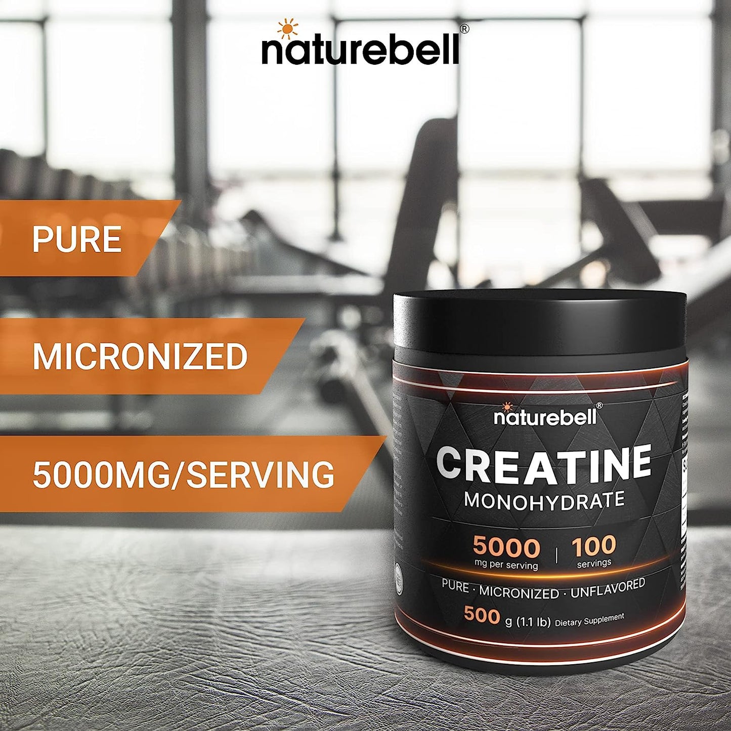 NatureBell Creatine Monohydrate Powder 500 Grams