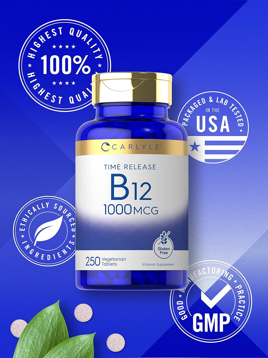 Carlyle Vitamin B12 1000 mcg 250 Count