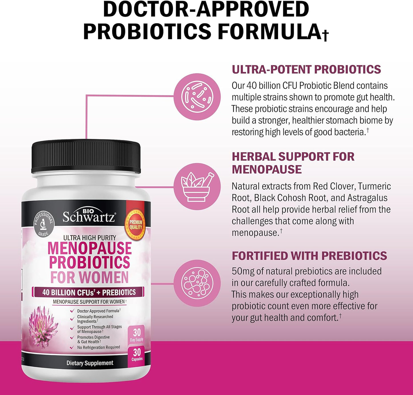 Menopause Support Probiotics for Women 30 servings