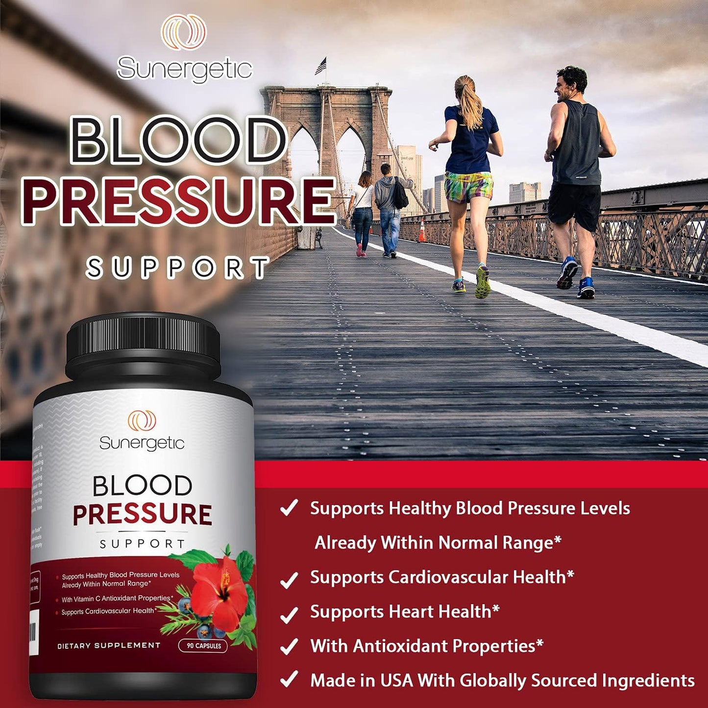 Premium Blood Pressure Support Supplement  90 Capsules