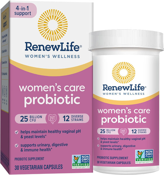 Renew Life Women’s Probiotic, Women’s Care Probiotic, 4-in-1 Support, 30 capsules