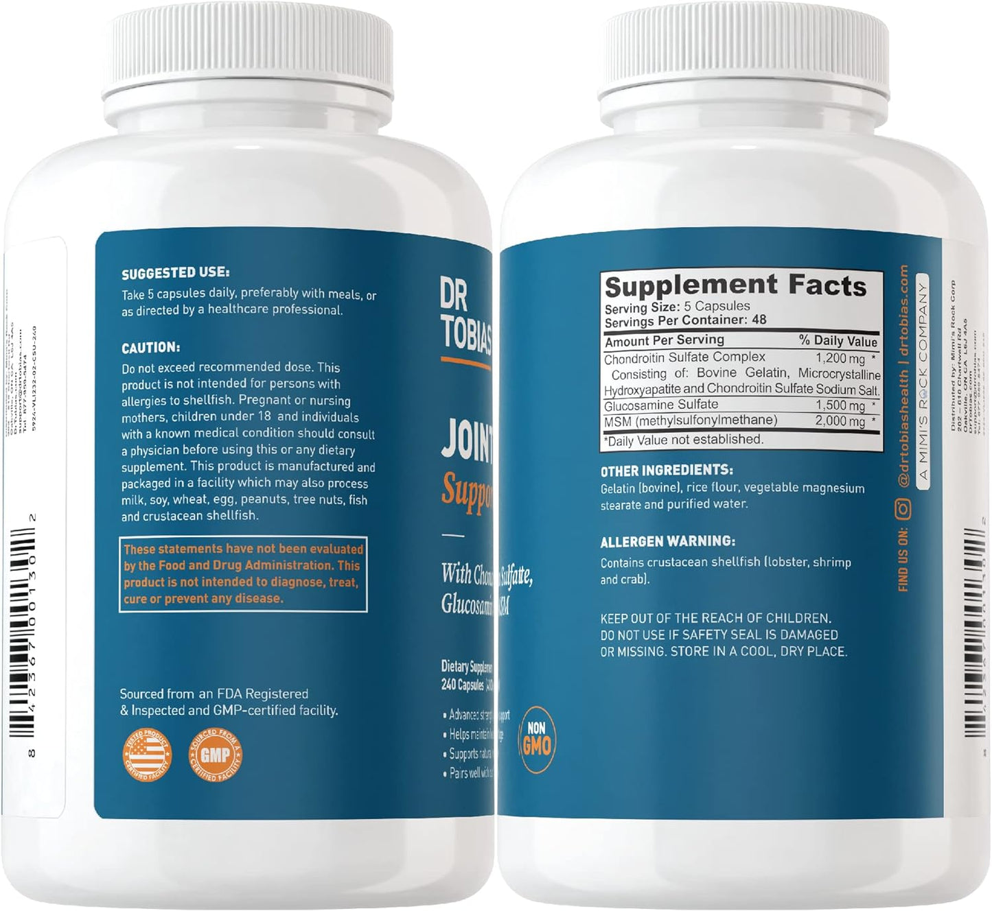 Dr. Tobias Joint Support Supplement 240 Capsules