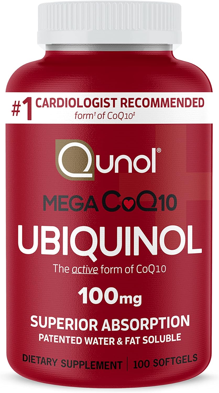 Qunol Ubiquinol CoQ10 100mg Softgels, Qunol Mega Ubiquinol 100mg 100 suplments