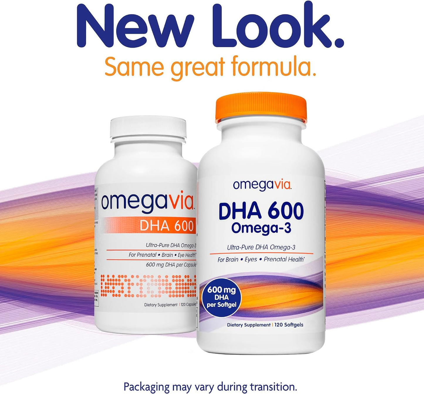 OmegaVia DHA 600 mg - Ultra-Pure DHA Supplements 120 softgels