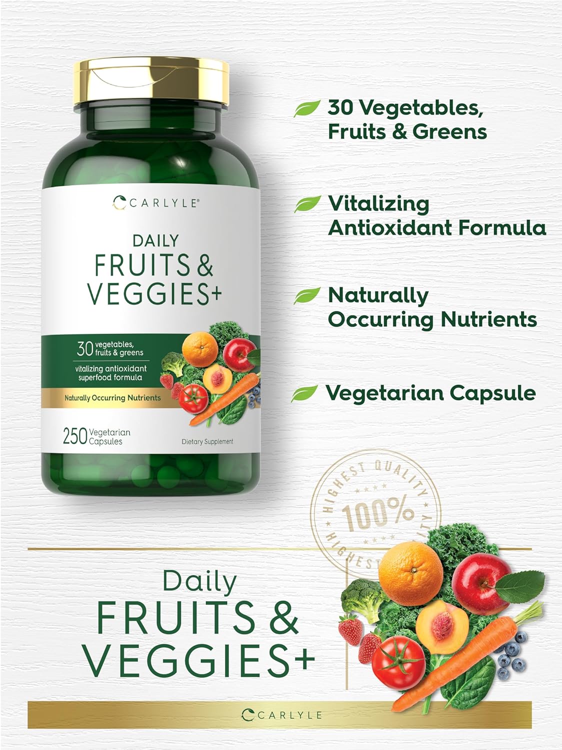 Carlyle Fruits and Veggies Supplement  250 Capsules