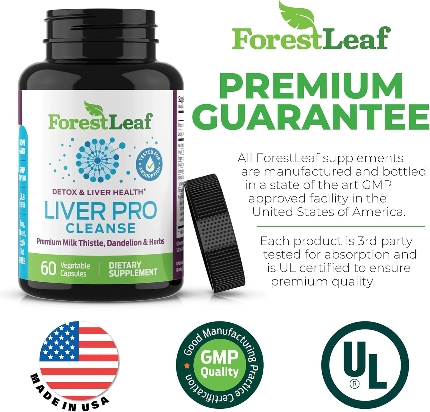 ForestLeaf Liver Detox Cleanse - Liver Cleanse Detox & Repair  - 60 count