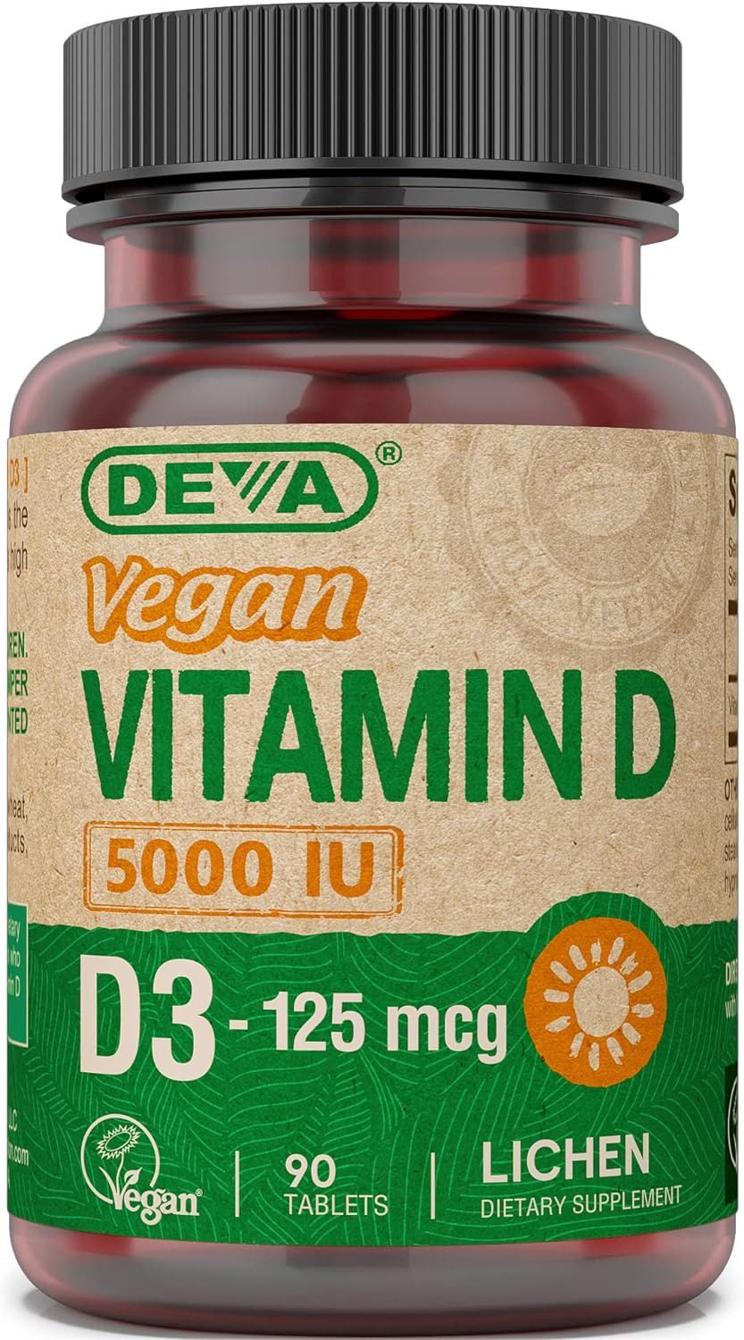 DEVA Vitamin D3 5000 IU, Sunshine Supplement 90-Count