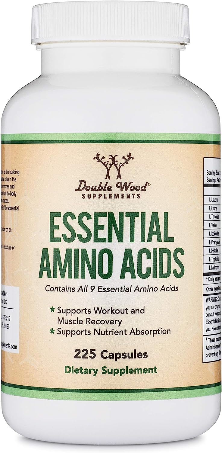 Essential Amino Acids - 1 Gram Powder Blend of All 9 225 Capsules