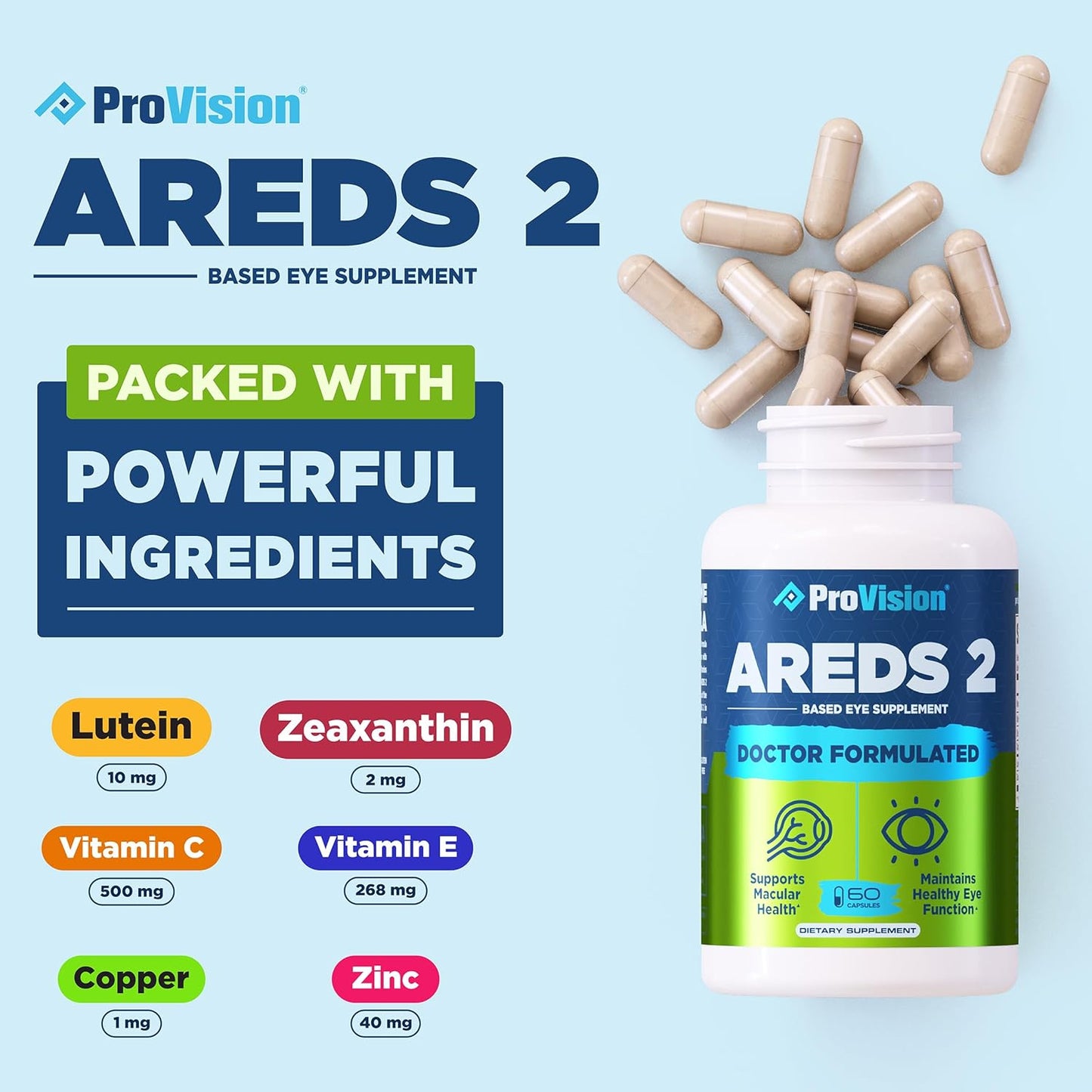 ProVision AREDS 2 Eye Vitamins - Enhance Vision Supplements