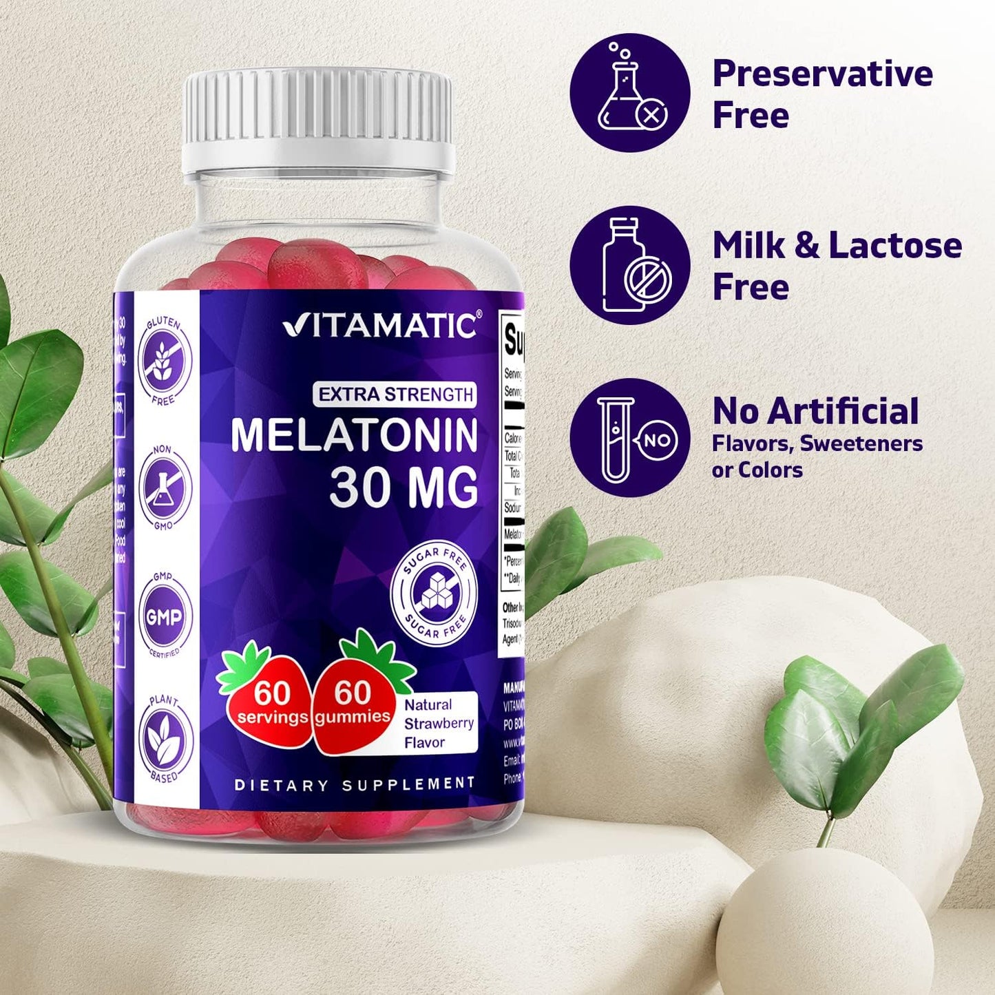 Vitamatic Sugar Free Melatonin 60 Gummies