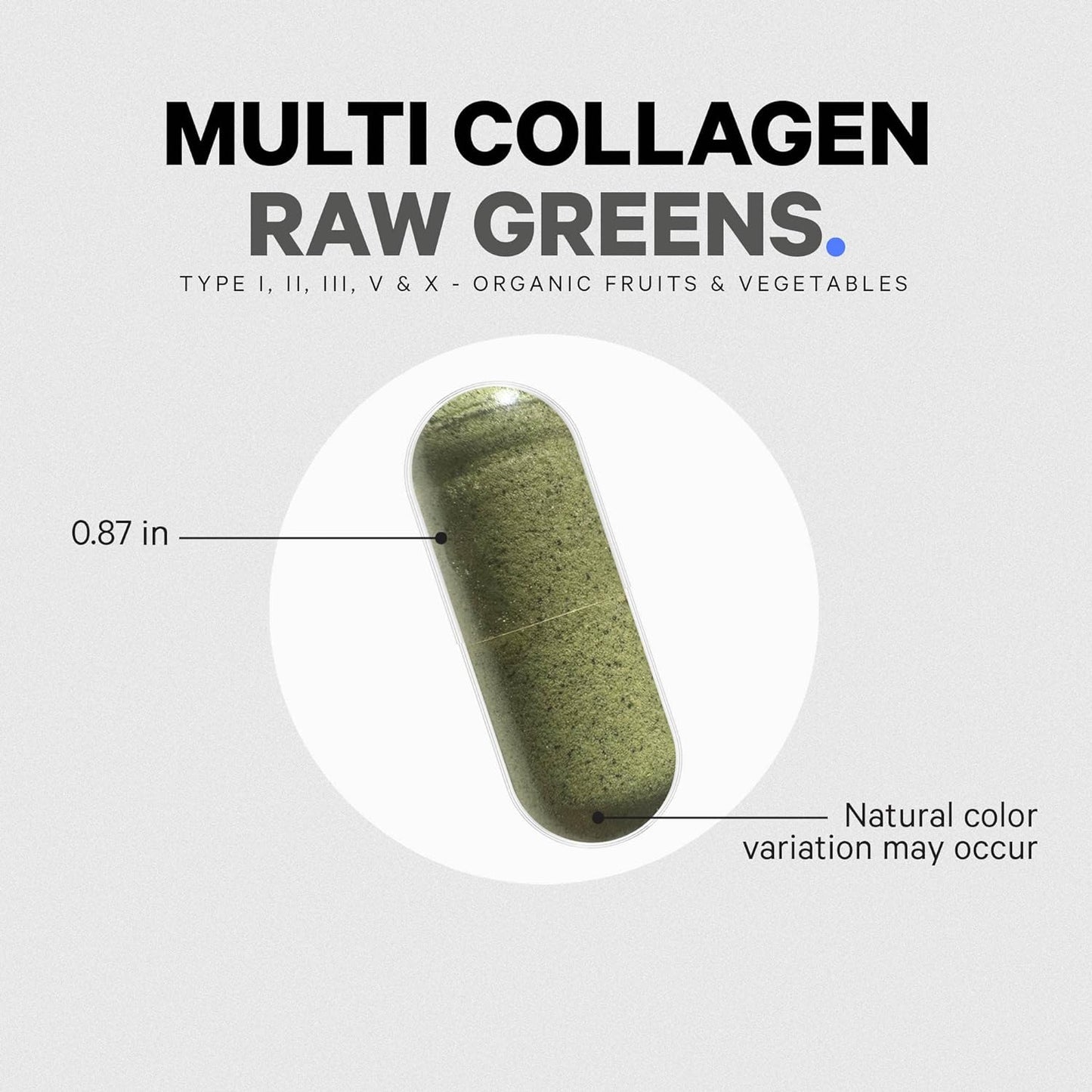 Codeage Multi Collagen Protein + Organic Raw Greens Superfood 180 Capsules