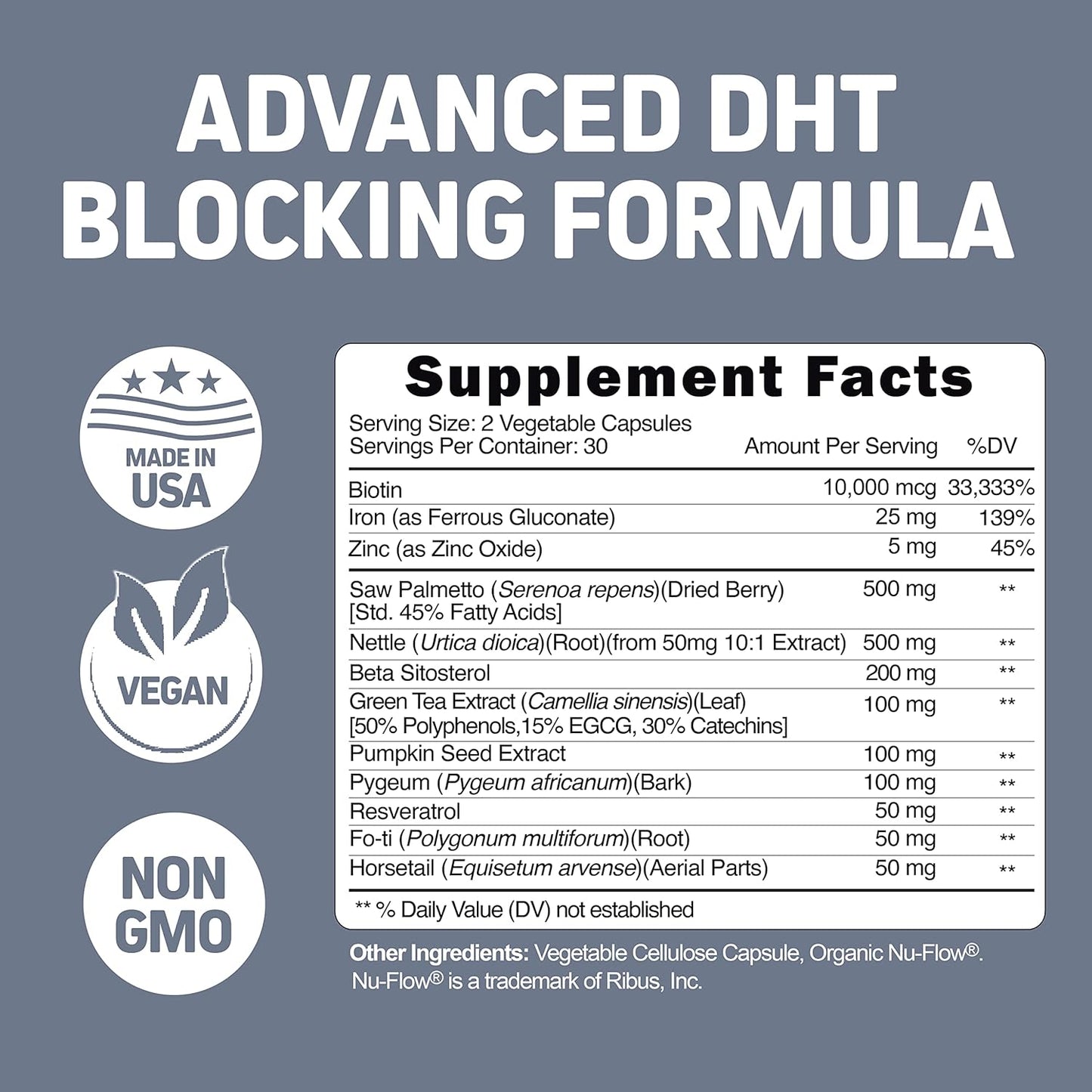 Foli-Tonic DHT Blocker & Hair Loss Supplement 60 count