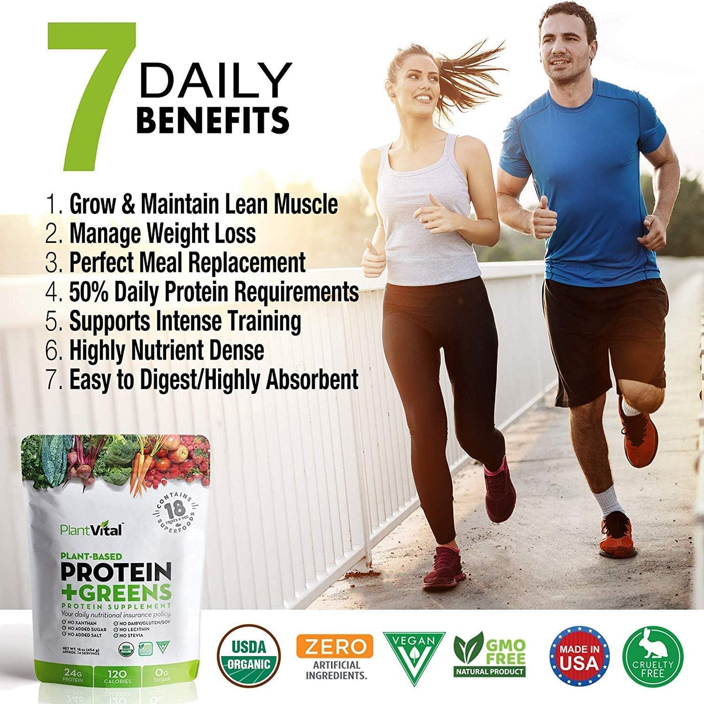 Plantvital Unflavored Organic Vegan Protein Powder