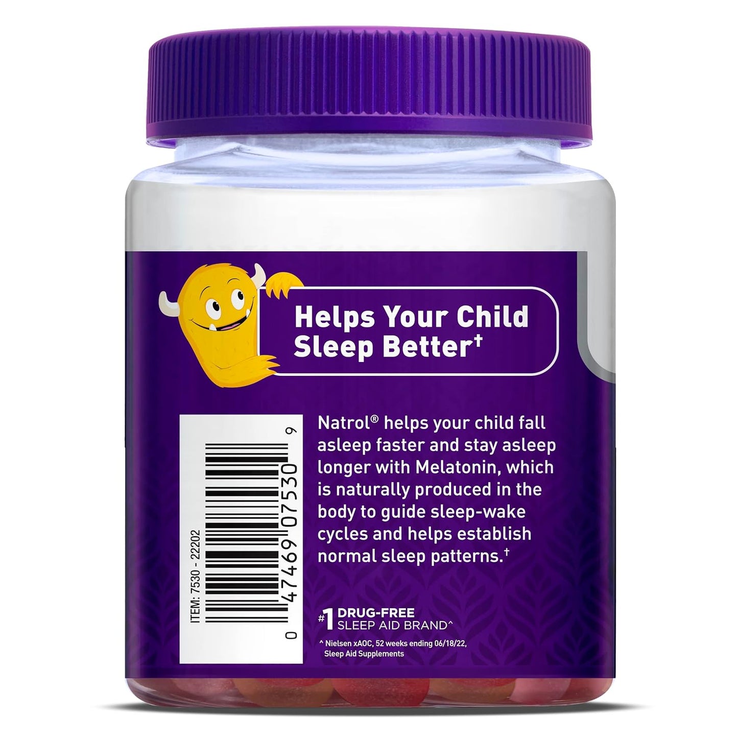 Natrol Kids Melatonin 1mg, Dietary Supplement for Restful Sleep, 90 Berry-Flavored Gummies