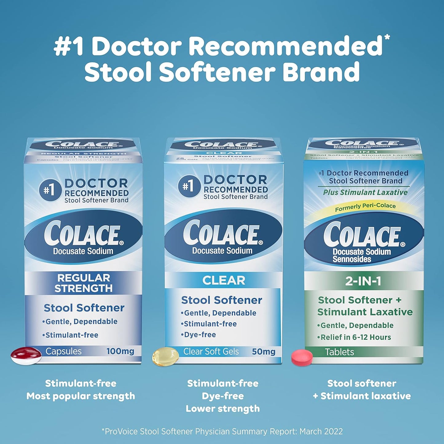 Colace 2-In-1 Stool Softener & Stimulant Laxative  30 Tablets