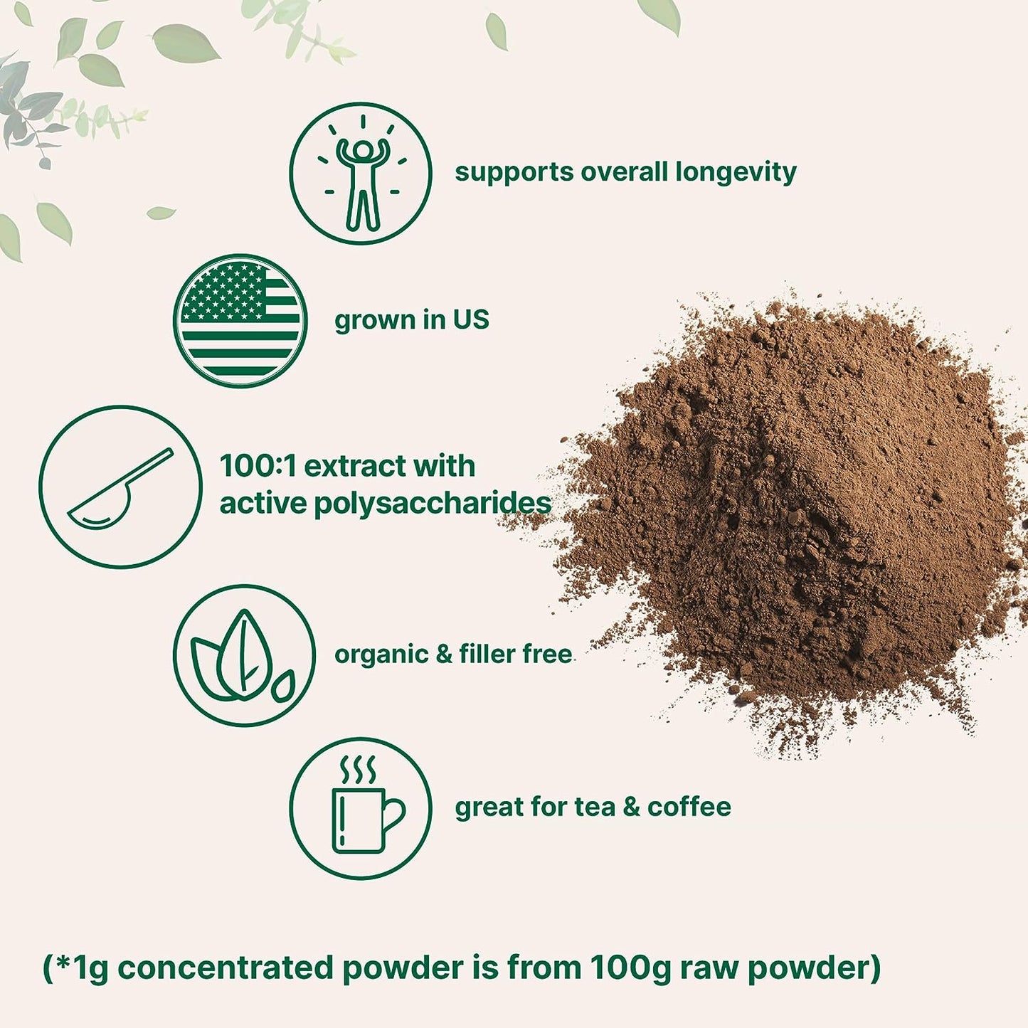 Micro Ingredients Sustainably US Grown, Organic Reishi Mushroom Powder, 8 Ounce