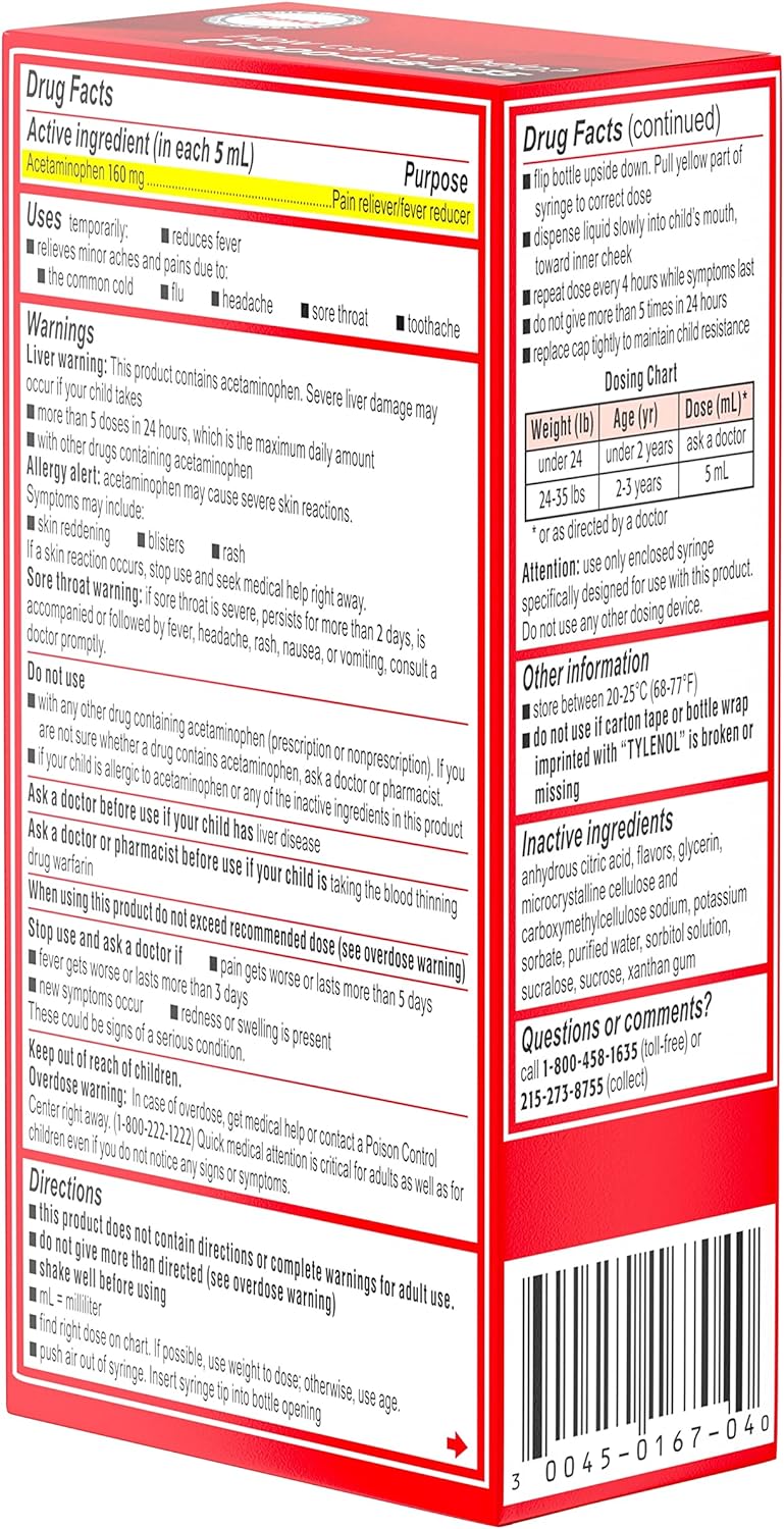 Tylenol Infants' Liquid Medicine with Acetaminophen Pain + Fever