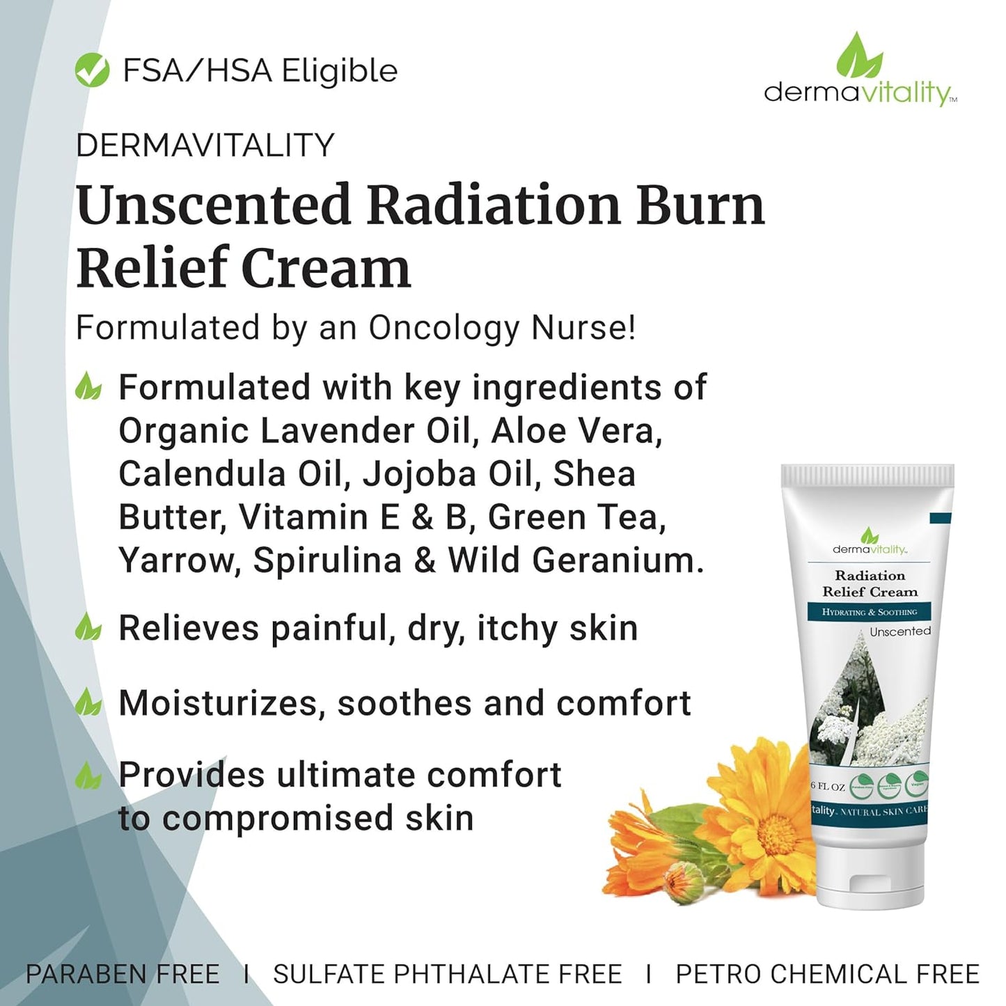 UltimateVitality Unscented Radiation Burn Relief Cream –  6 ounces