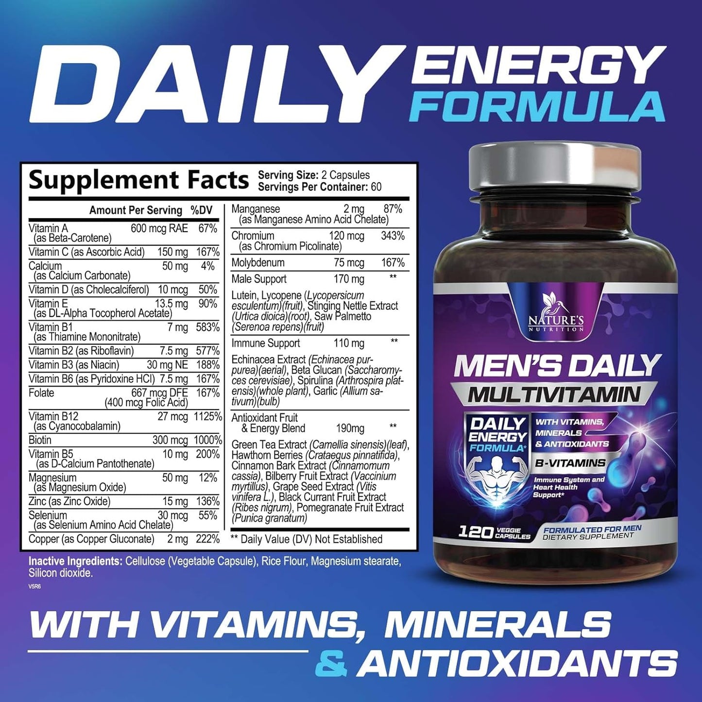 Nature's Daily Multivitamin for Men - 120 Count