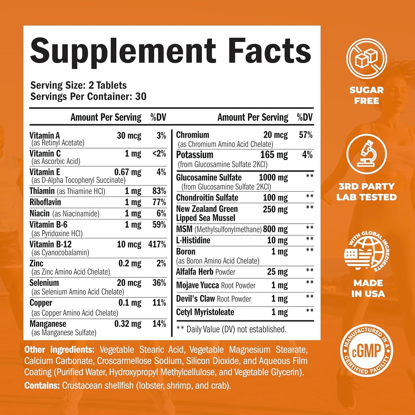 Glucosamine Chondroitin MSM - Joint Support Supplement - 60 Tablets