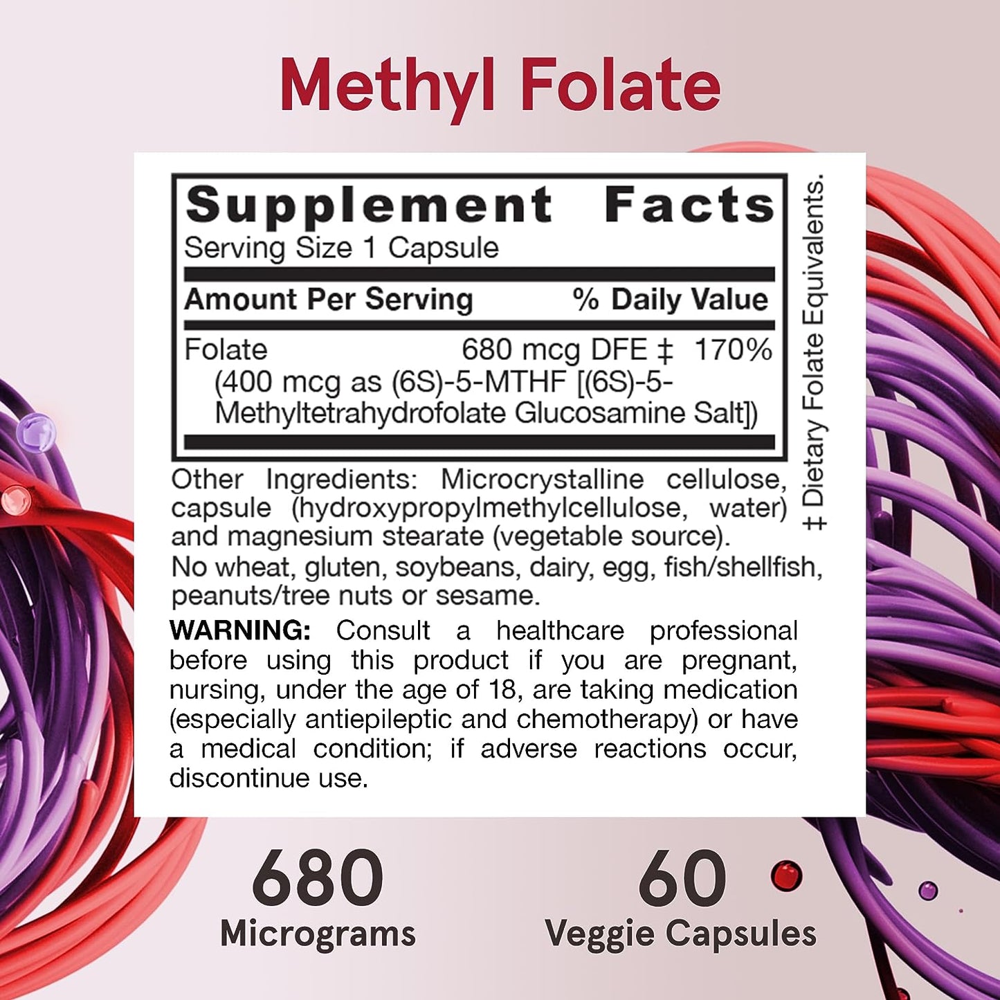 Jarrow Formulas Extra Strength Methyl Folate 60 Veggie Capsules