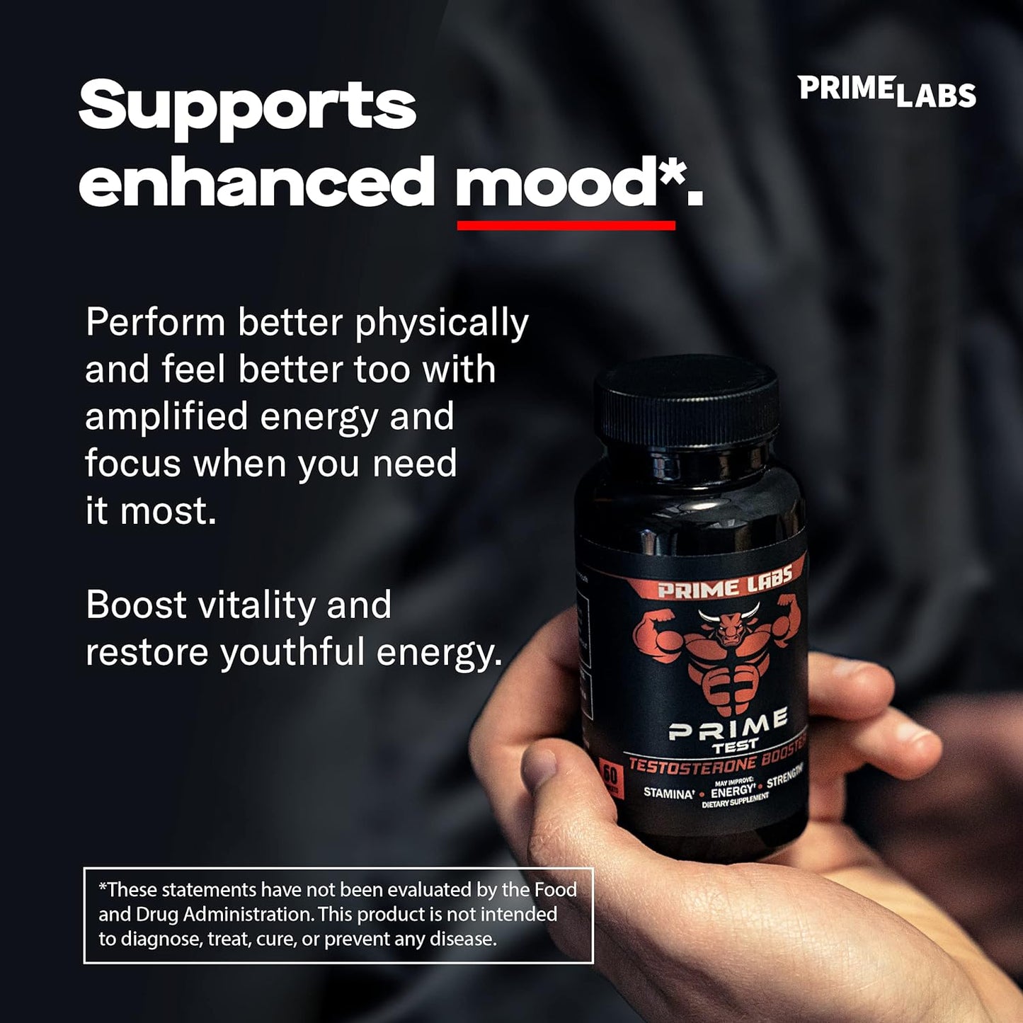 Prime Labs - Men's Testosterone Booster - Stamina, Endurance, & Strength Booster - 60 Caplets