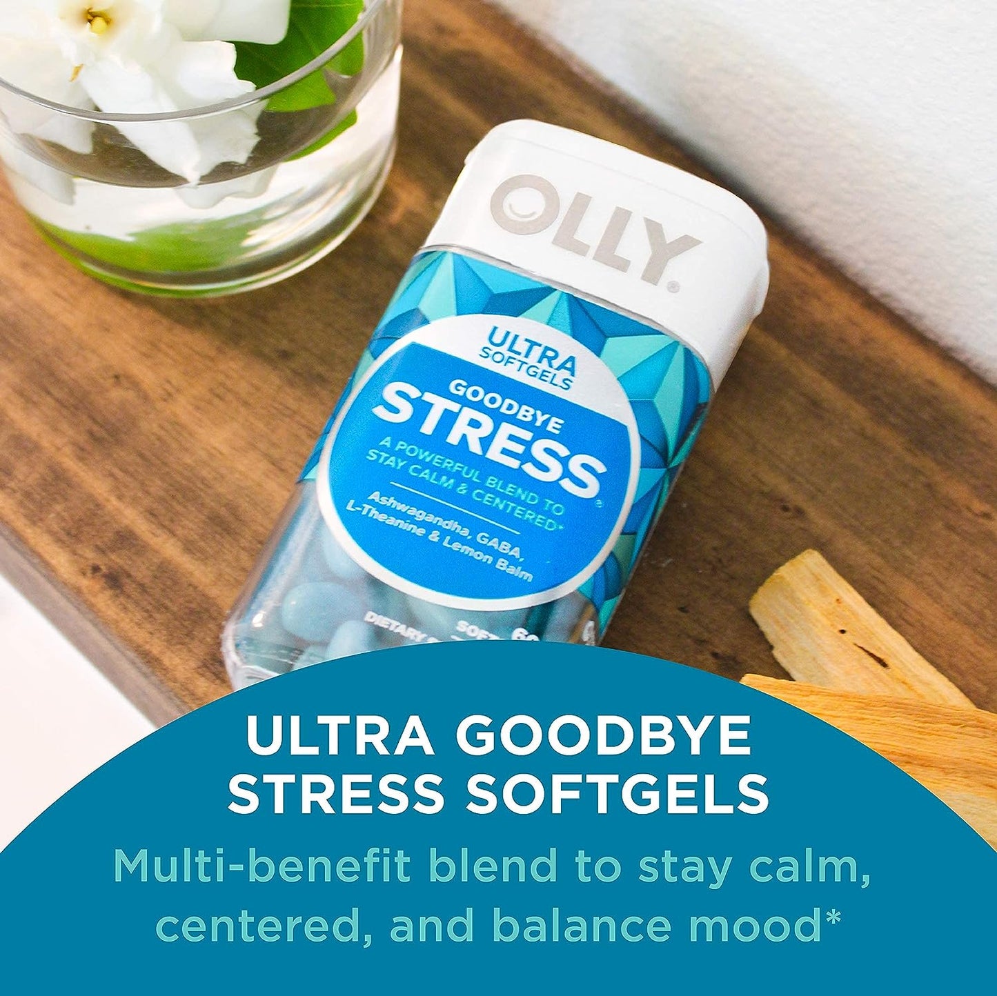 OLLY Ultra Strength Goodbye Stress Softgels, Stress Relief Supplement - 60 Count