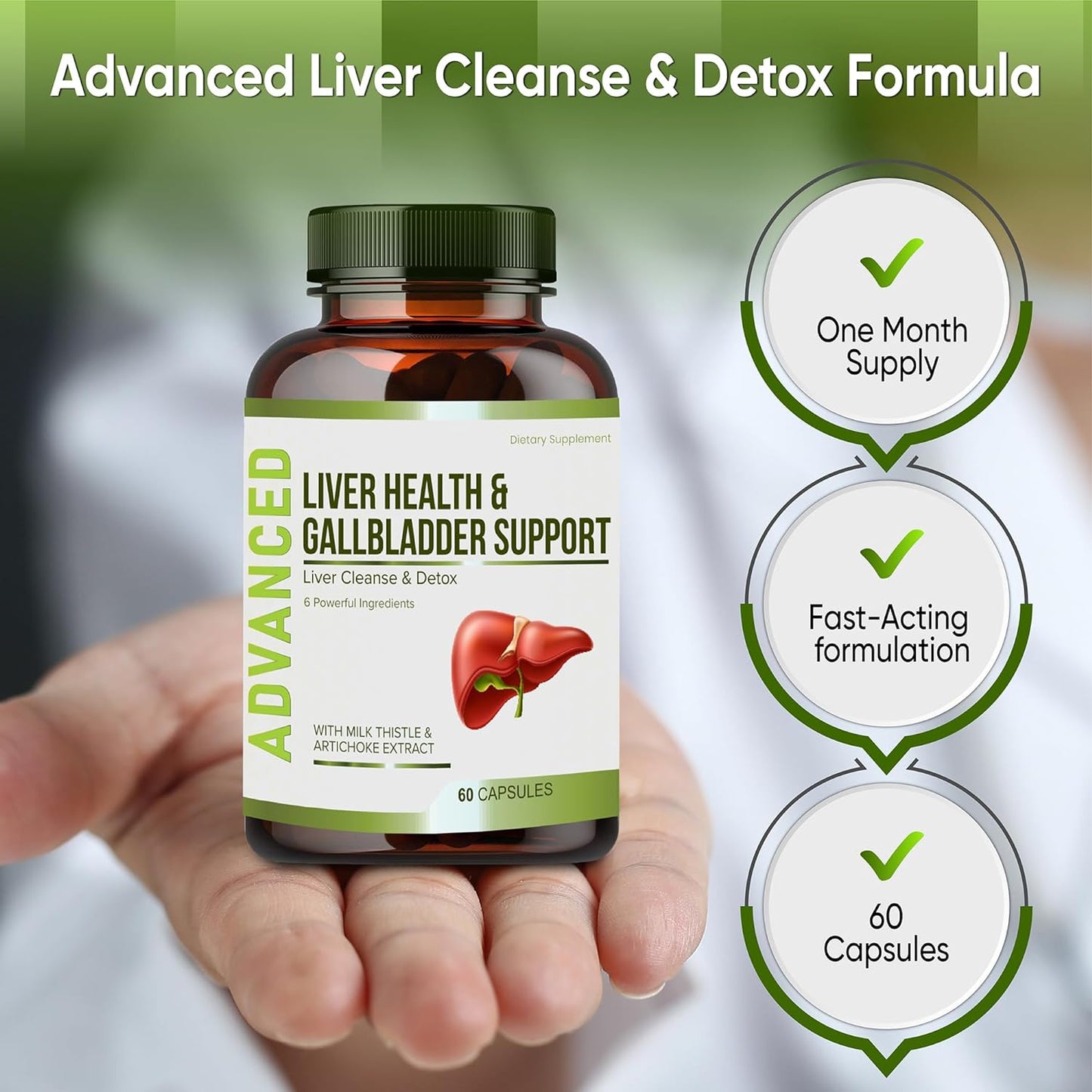 Liver Cleanse Detox & Repair and Gallbladder Supplements - 60 capsules