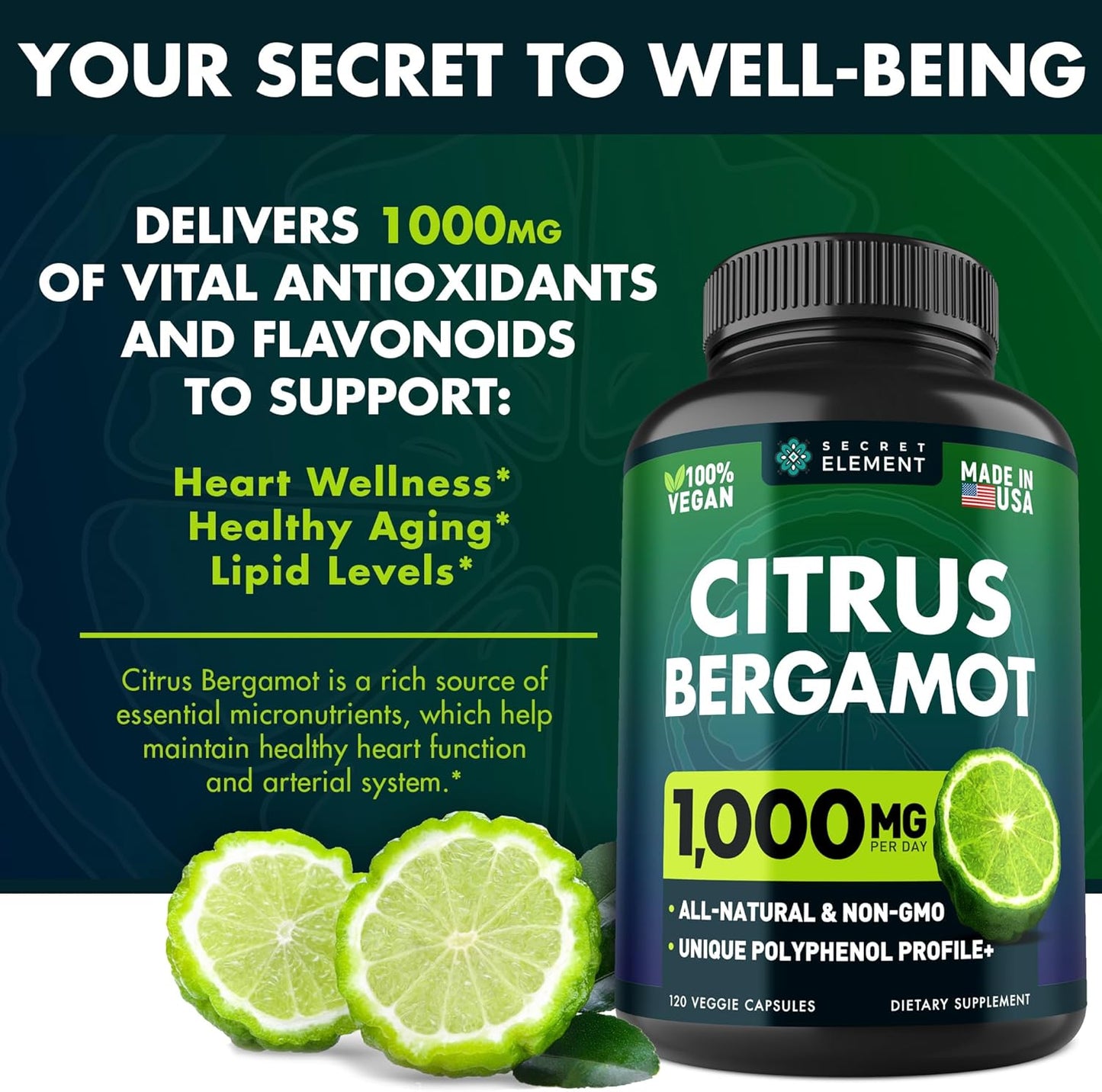 Citrus Bergamot Extract 1000mg - 120 capsules