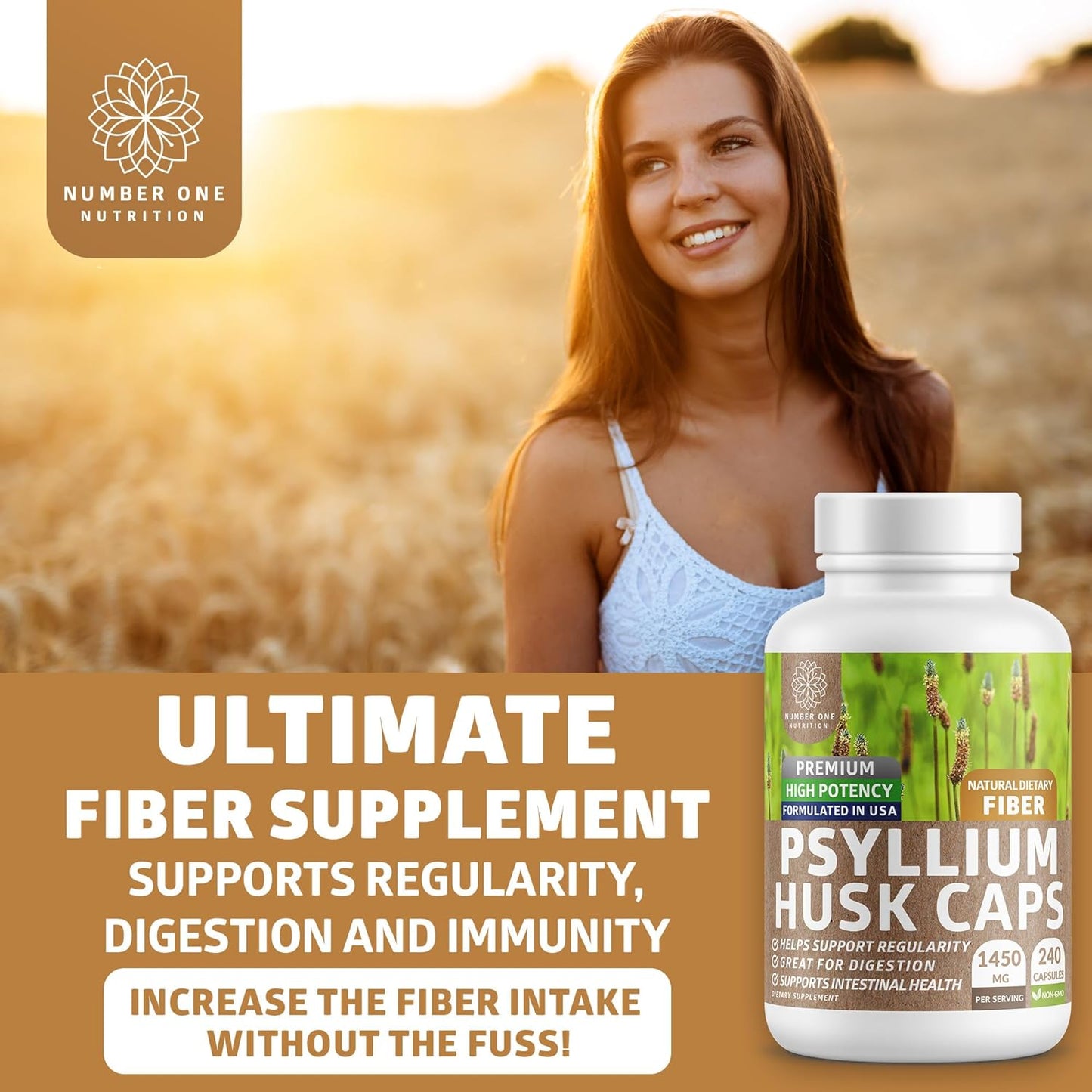 N1N Premium Psyllium Husk 240 Capsules