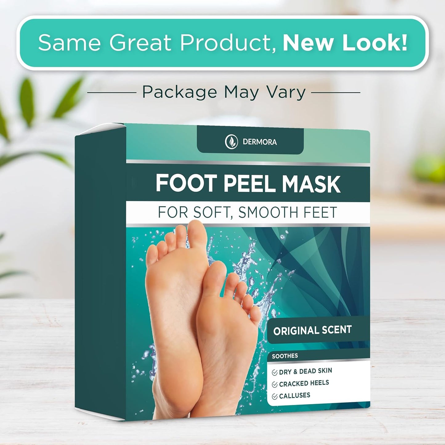 DERMORA Foot Peel Mask - 2 Pack, Regular Size Skin