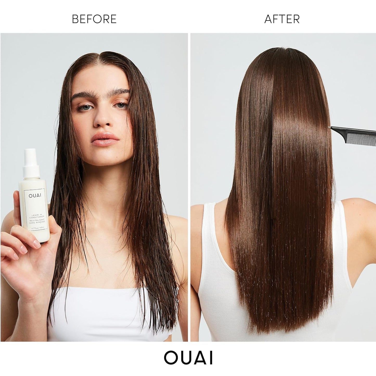 OUAI Leave In Conditioner & Heat Protectant Spray - Prime Hair for Style