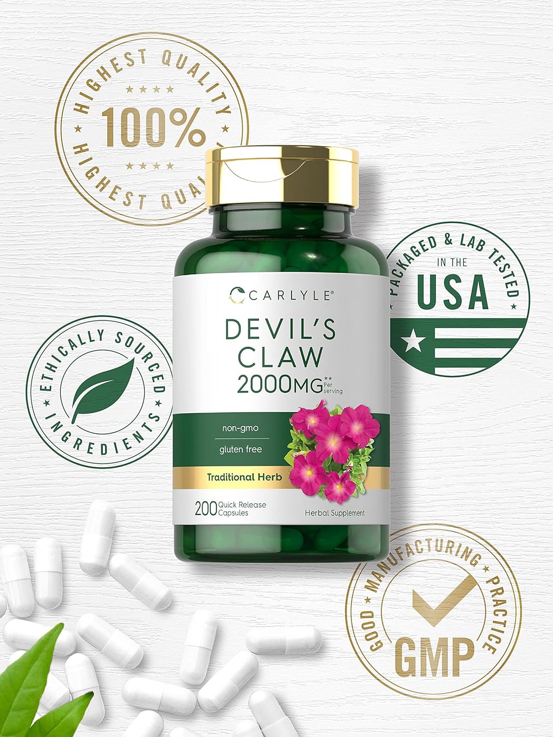 Carlyle Devils Claw 2000 mg  200 Capsules