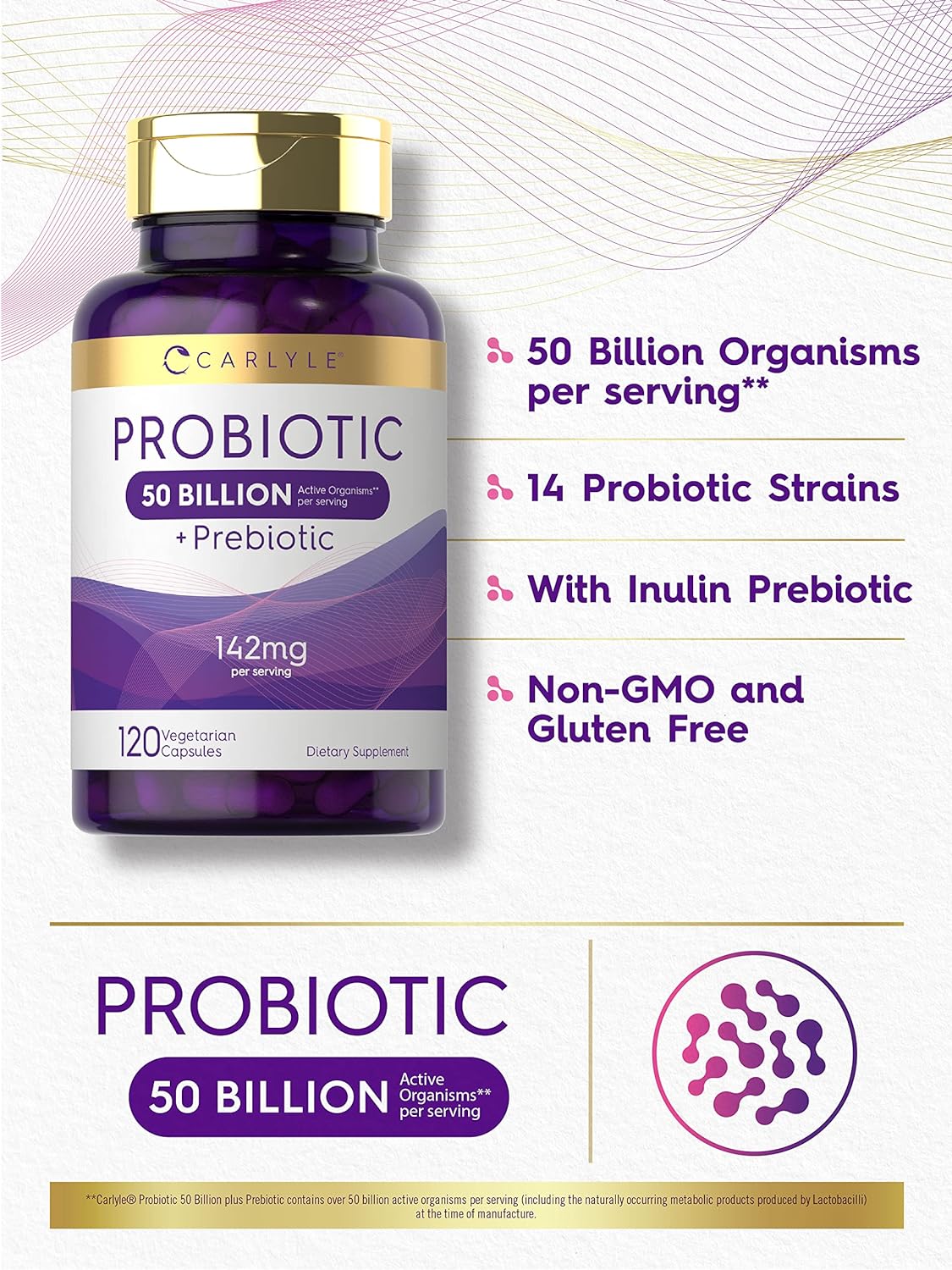 Carlyle Probiotics with Prebiotics  120 Capsules