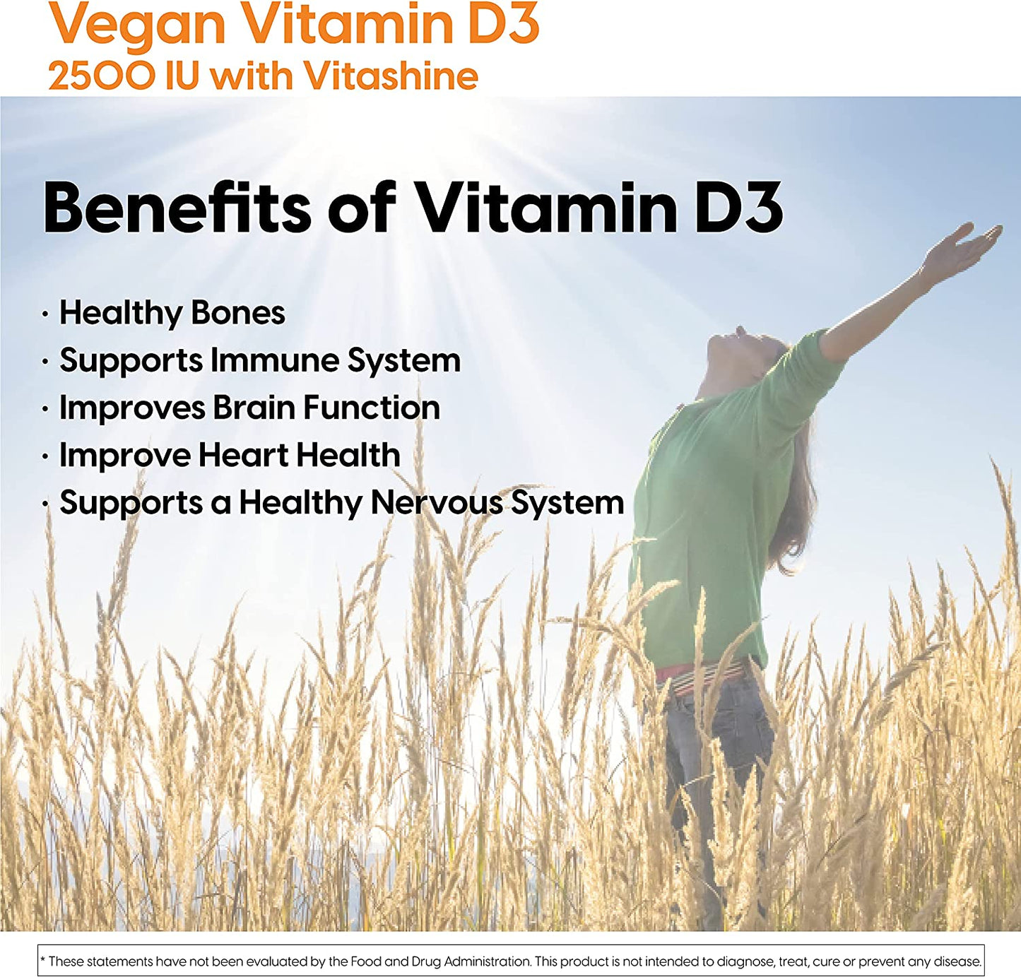 Doctor's Best Vitamin D3 2500IU with Vitashine D3, Non-GMO, Vegan, Gluten & Soy Free, Regulates Immune Function, Supports Healthy Bones, 60 Count