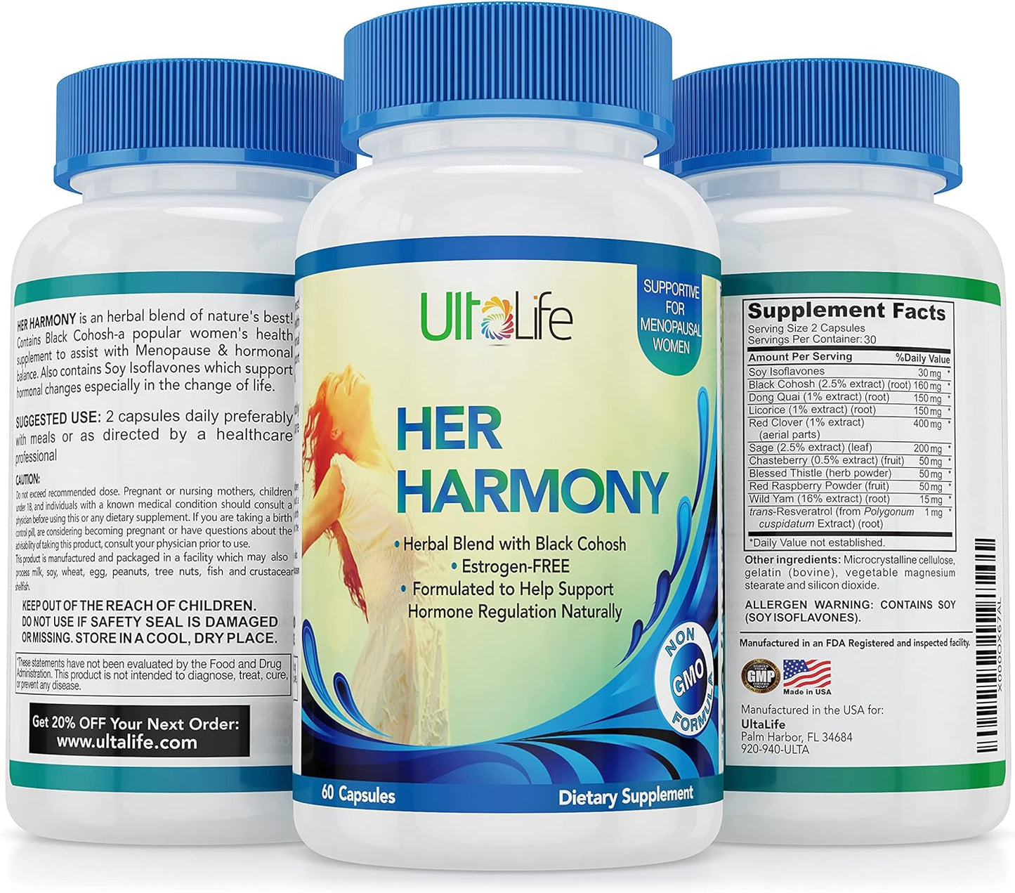 Her Harmony Menopause Pills - Best Menopause Supplements for Women- 120 capsules