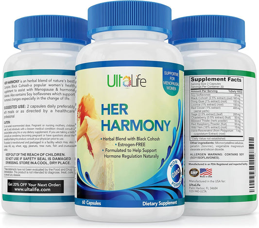 Her Harmony Menopause Pills - Best Menopause Supplements for Women- 120 capsules