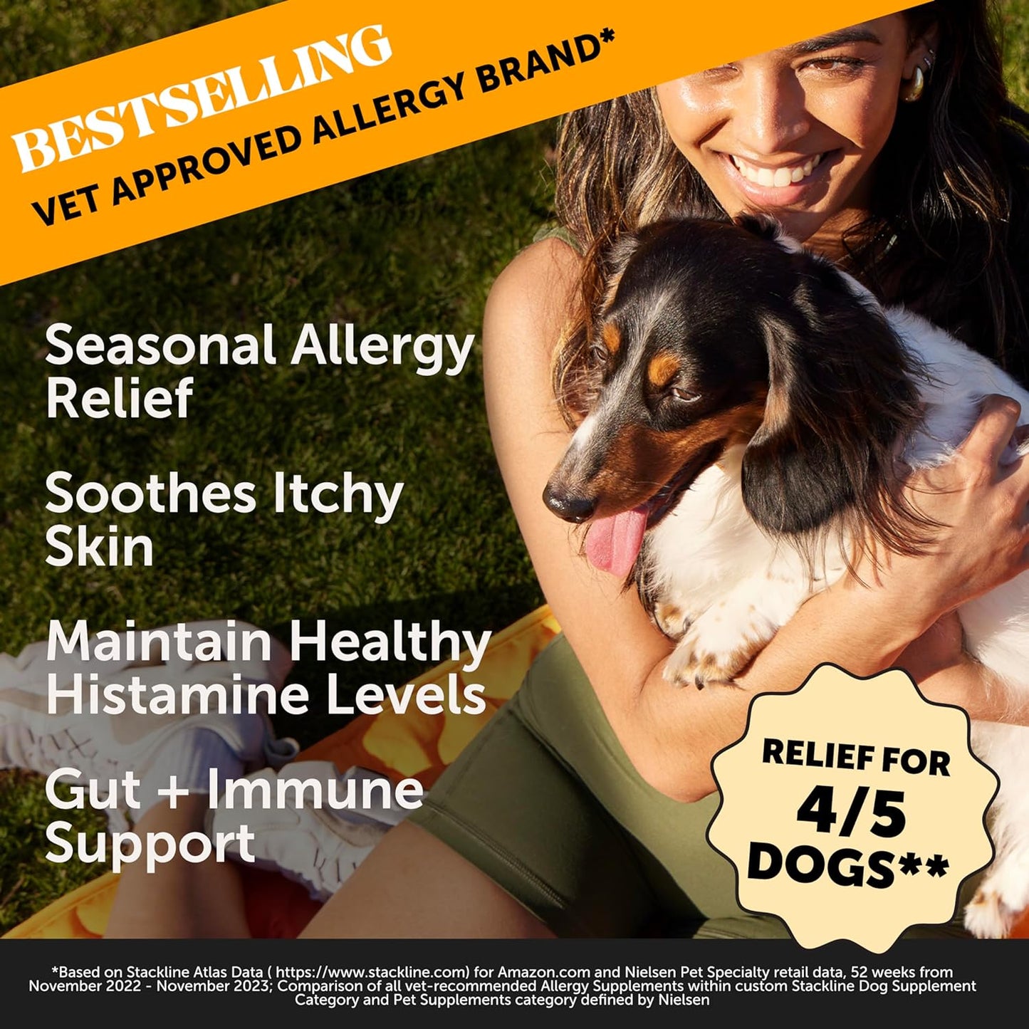 Pet Honesty Allergy Support Itch Relief for Dogs -90 count