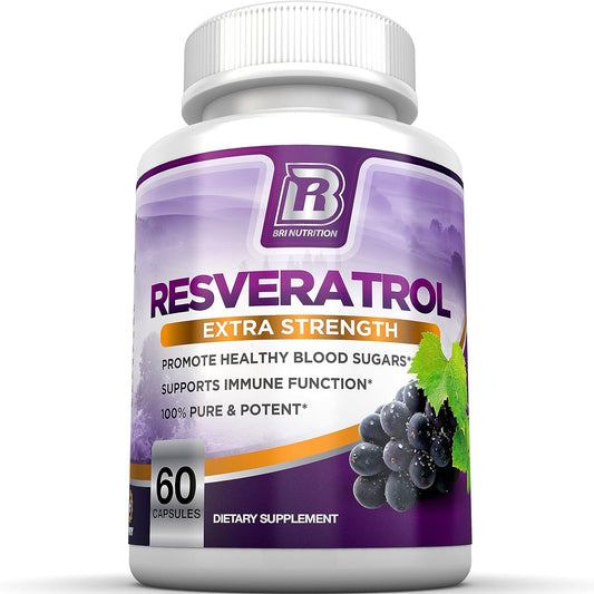 BRI Resveratrol -  Heart Health, Brain Function and Immune System 60 capsules