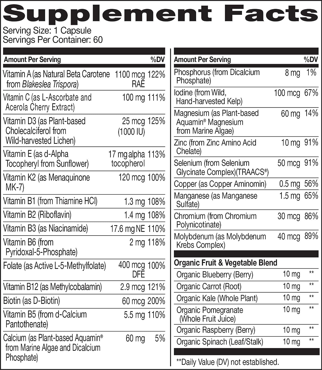 NATURELO One Daily Multivitamin for Men 50+ , 60 capsules