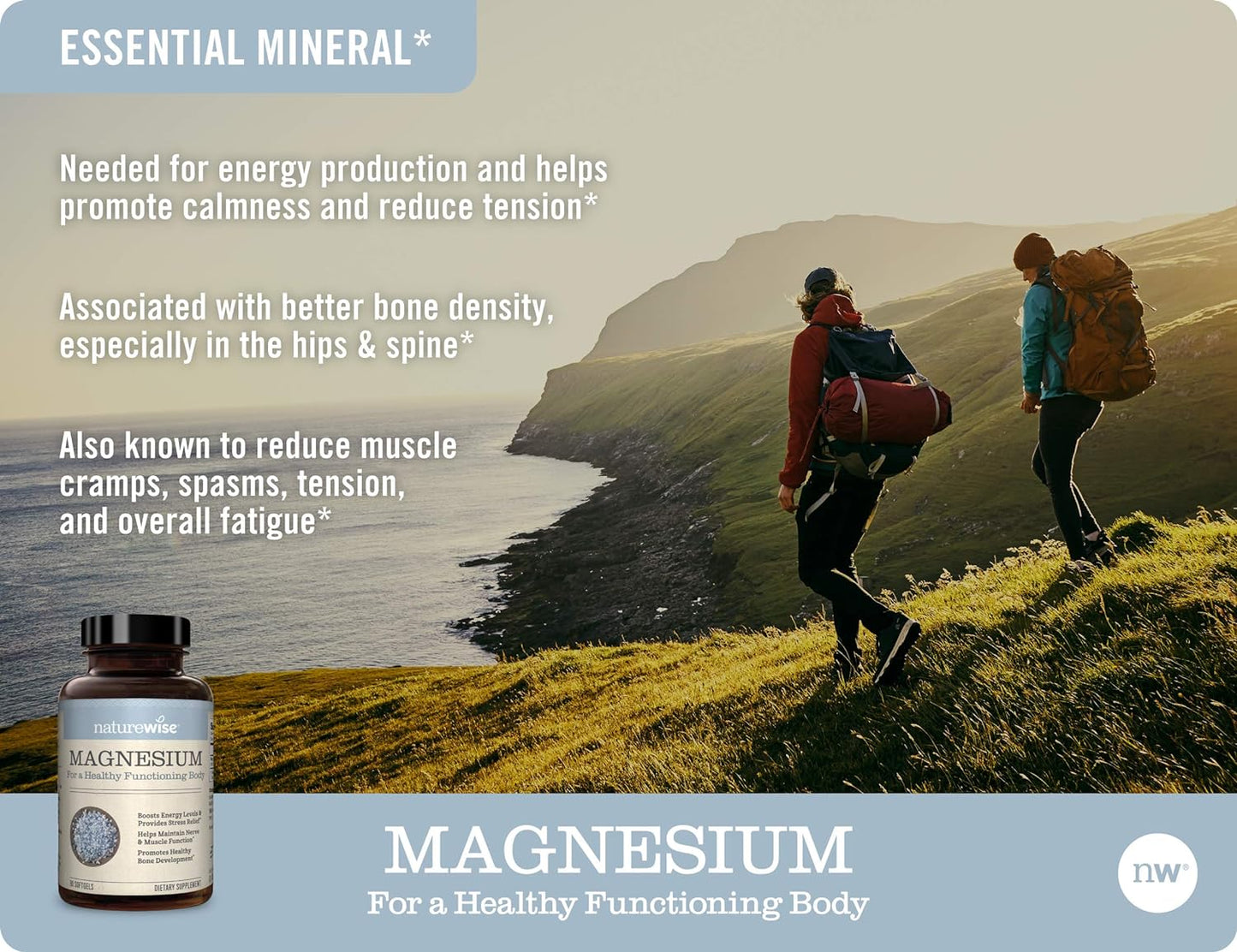 Naturewise Magnesium Essential Mineral Supplement 90 Softgels