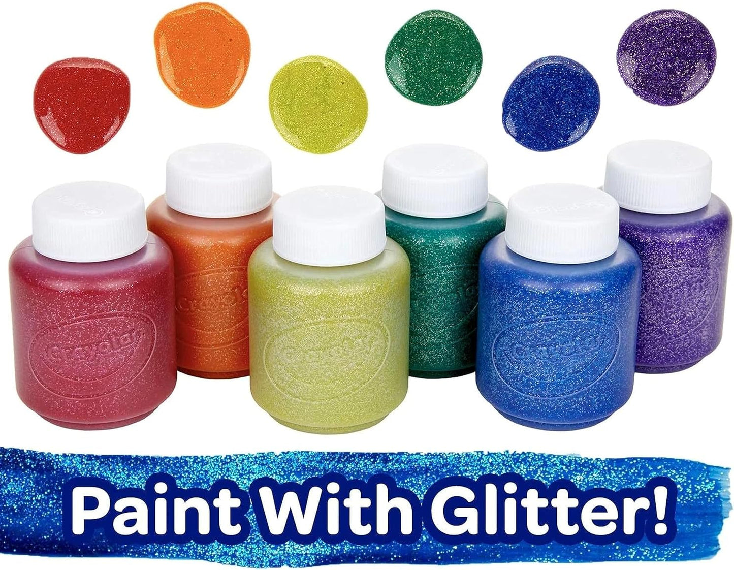 Crayola Washable Kids Paint Set (12ct), Classic and Glitter Paint for Kids