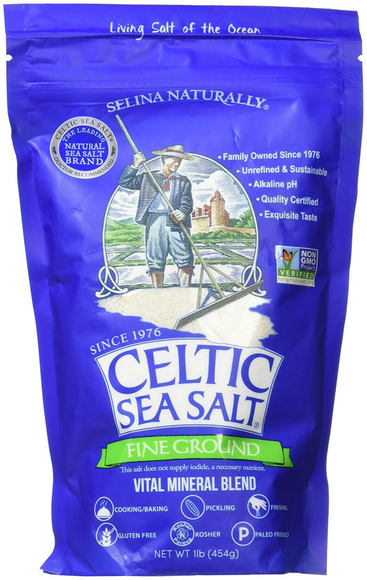 Fine Ground Celtic Sea Salt – 16 Ounce