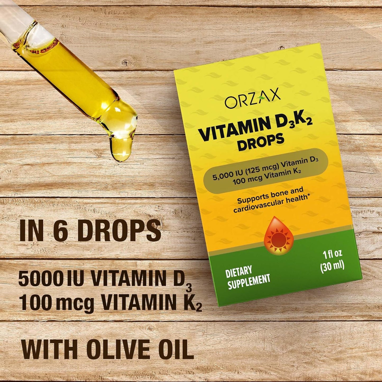 ORZAX Vitamin D3 K2 Drops - 30 ml