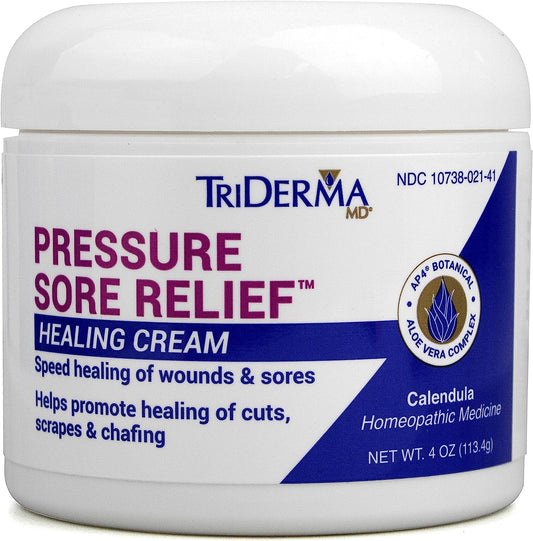 TriDerma MD Pressure Sore Relief Healing Cream for Bed Sores Treatment, 4 oz