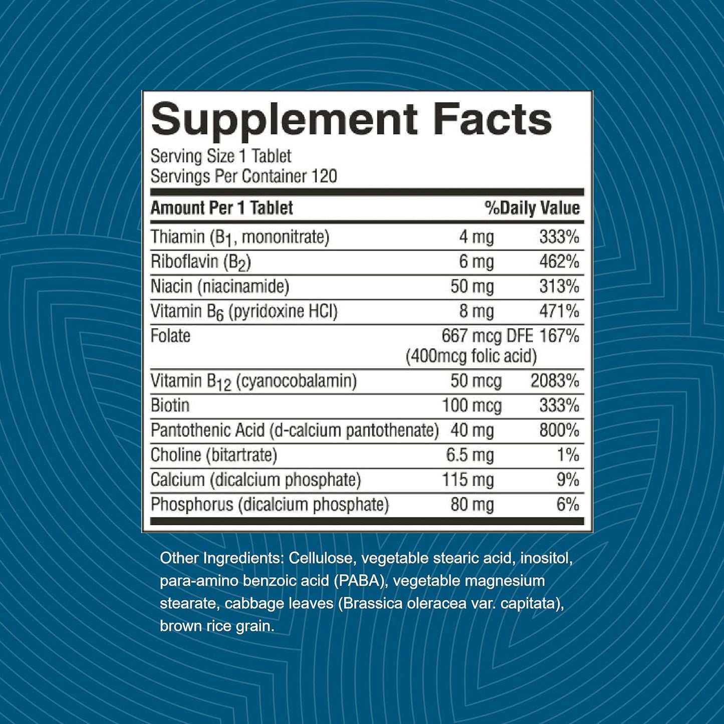 Nature's Sunshine Balanced B Complex, 120 Tablets